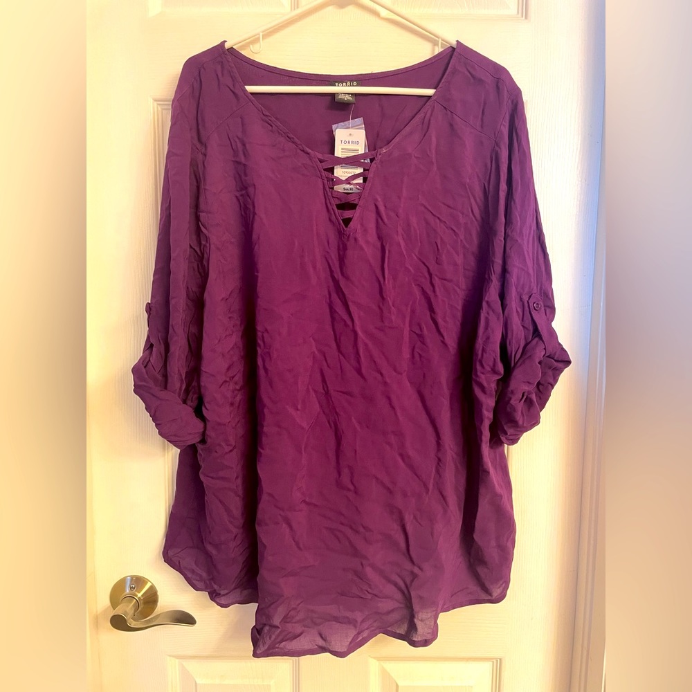 NWT DEEP PURPLE RAYON SHIRT